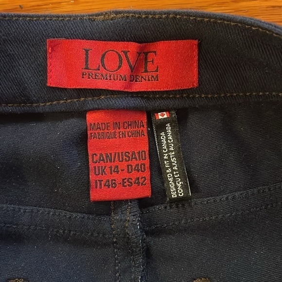 Love  Sz 10 ink coloured zip up stretchy mid rise Suzanne jeans with pockets - Picture 3 of 10